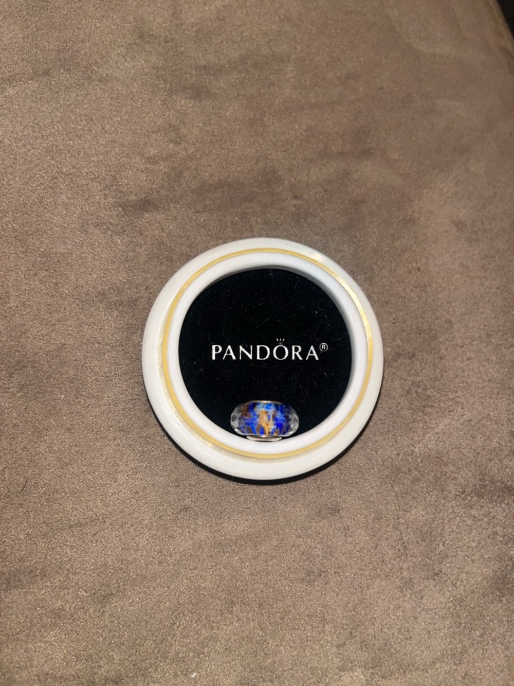 PANDORA RARE Deep Ocean Sea Glass Faceted Murano Charm, model 791609
